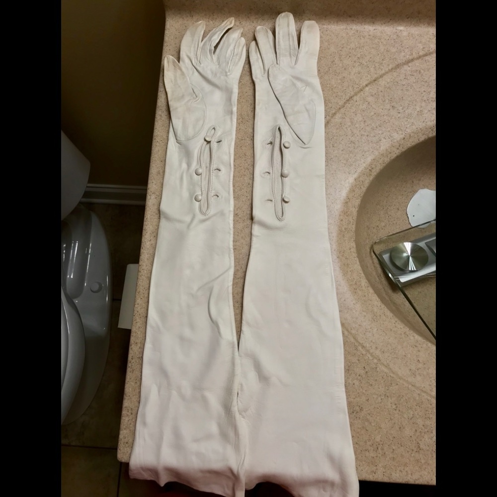 Vintage Kid Leather Opera Over the elbow gloves